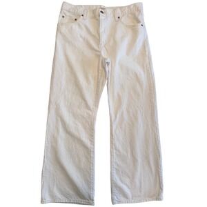 Levi's Premium White Minimalist Baggy Boot Wide Leg Jeans Women's Size 31